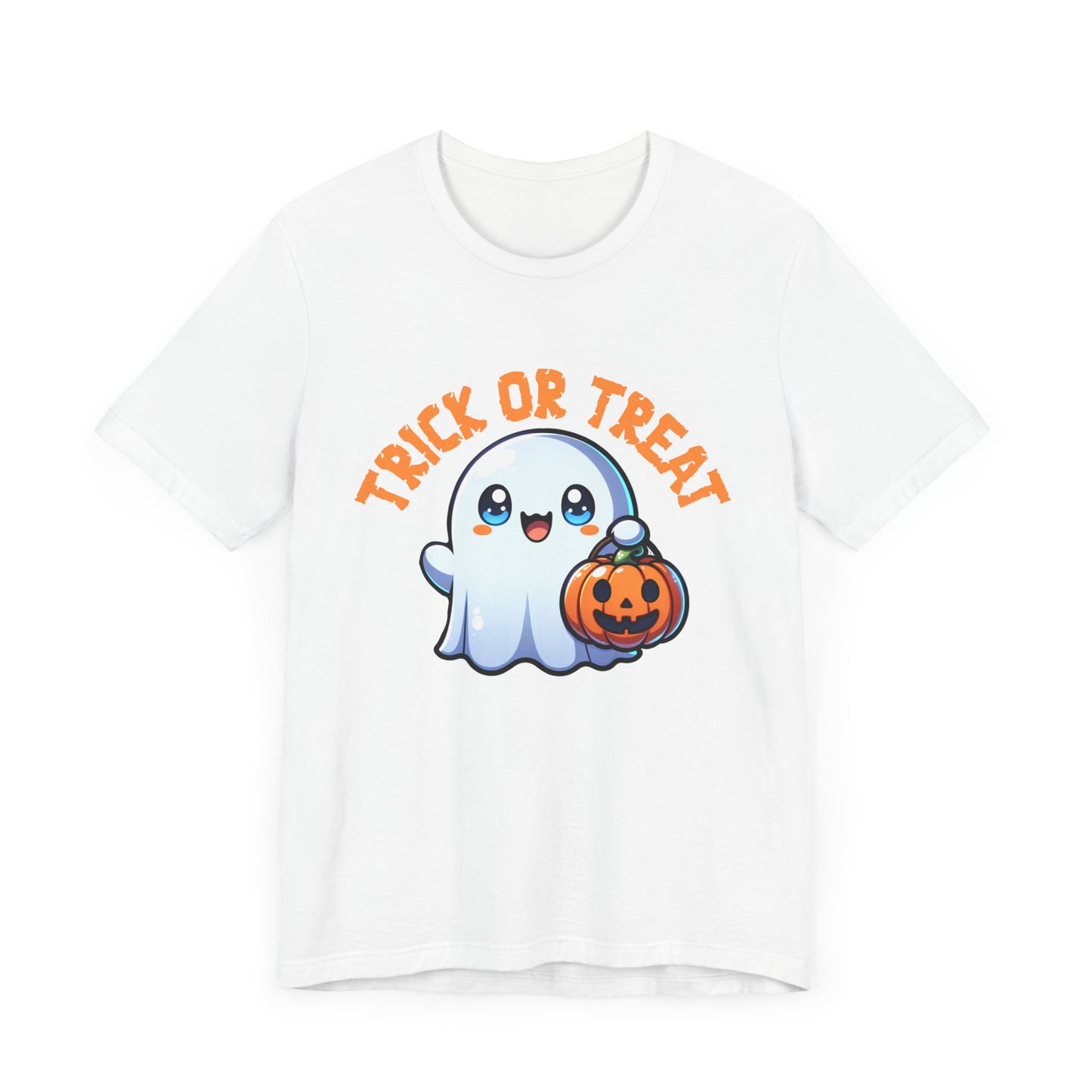 Ghost Spooky T-Shirt, Cute Trick or Treat Ghost and Pumpkin Halloween T Shirt, Spooky Season Shirt