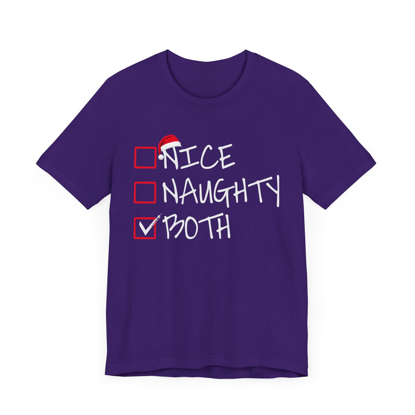 Naughty or Nice, Or Both Christmas T Shirt, Fun Holiday Party Shirt, Christmas Checklist Shirt