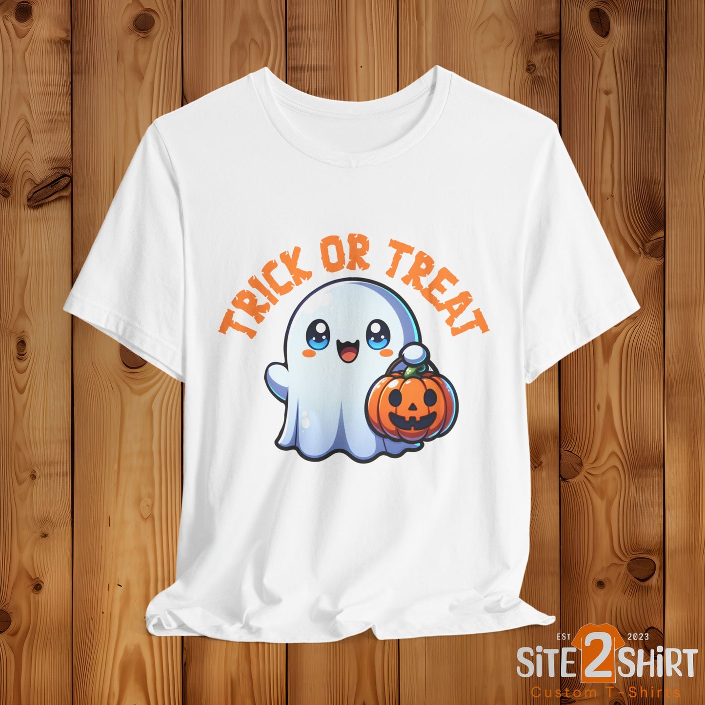 Ghost Spooky T-Shirt, Cute Trick or Treat Ghost and Pumpkin Halloween T Shirt, Spooky Season Shirt