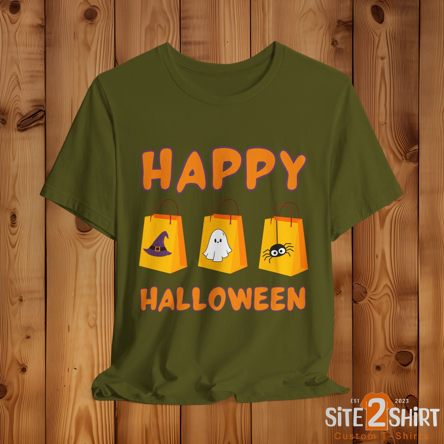 Cute Halloween Decorated Tote Bags T Shirt, Halloween Ghost, Spider, Witches Hat Design, Spooky Season Shirt