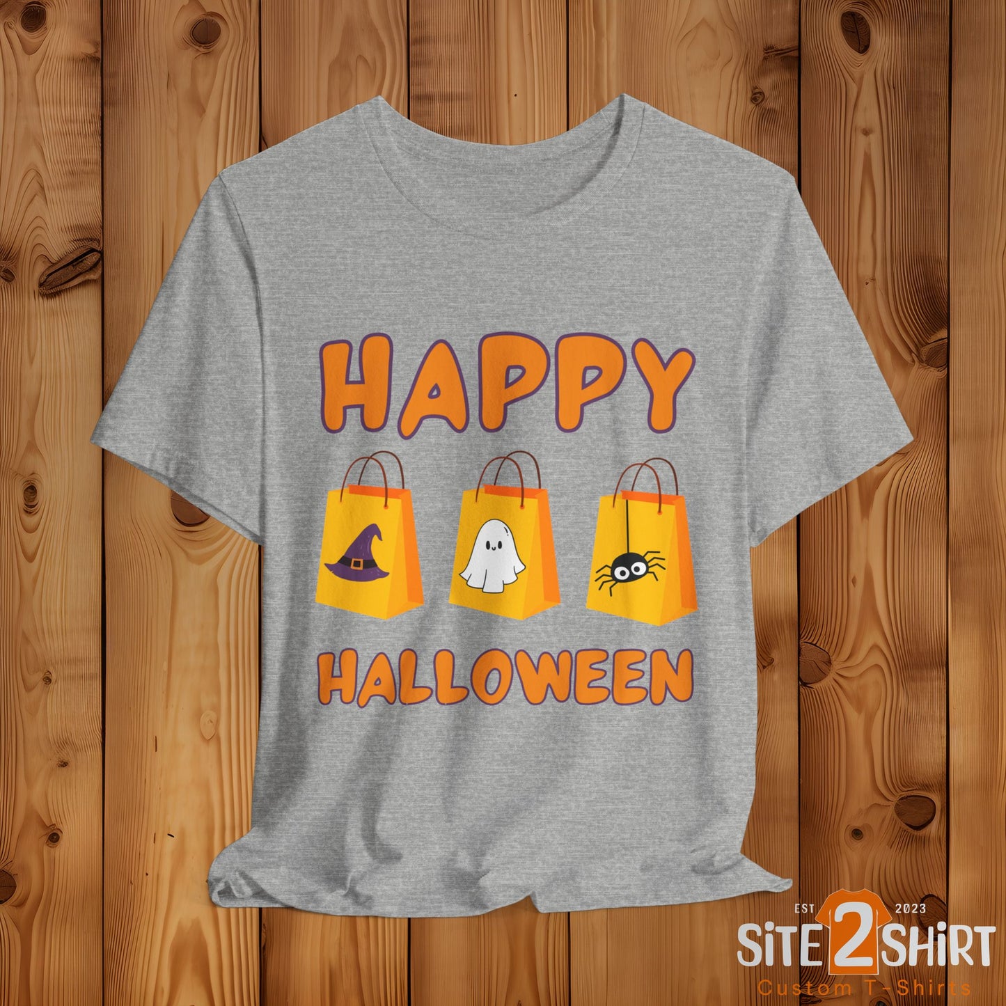 Cute Halloween Decorated Tote Bags T Shirt, Halloween Ghost, Spider, Witches Hat Design, Spooky Season Shirt