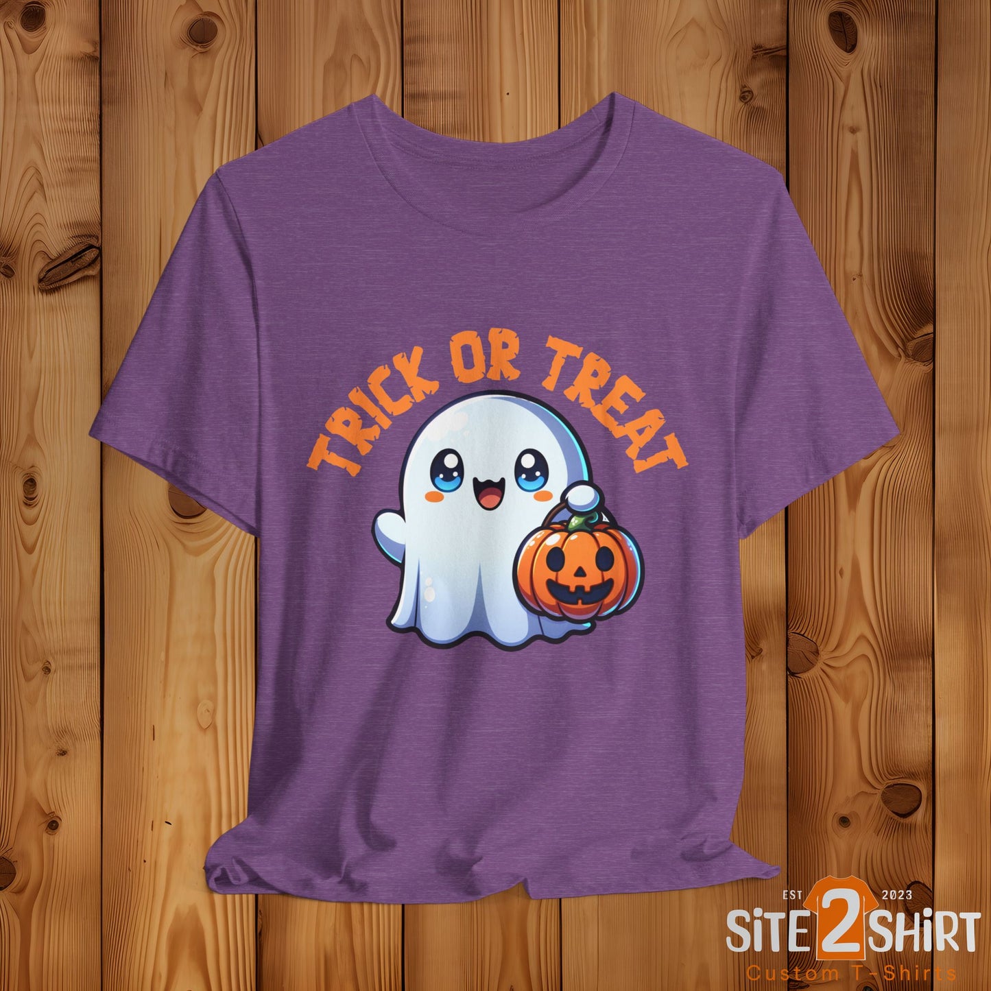 Ghost Spooky T-Shirt, Cute Trick or Treat Ghost and Pumpkin Halloween T Shirt, Spooky Season Shirt