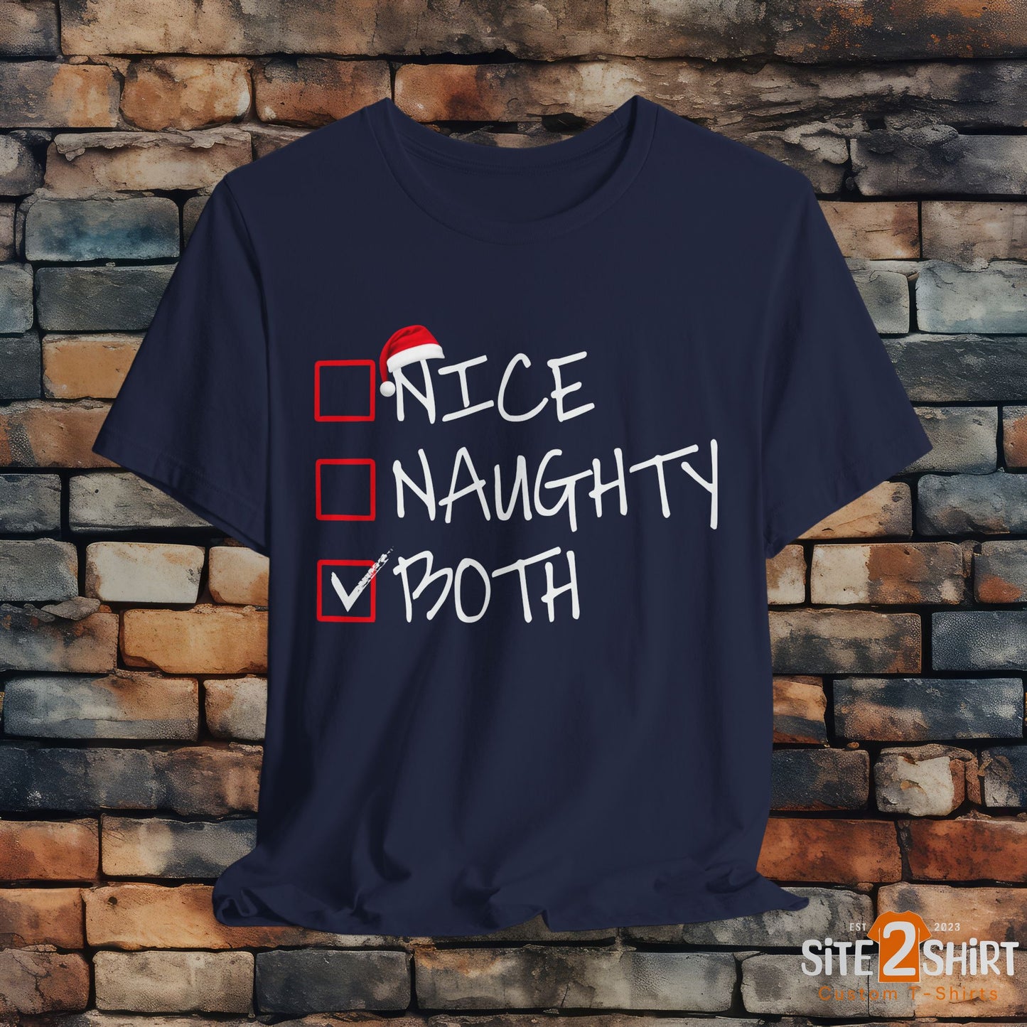 Naughty or Nice, Or Both Christmas T Shirt, Fun Holiday Party Shirt, Christmas Checklist Shirt