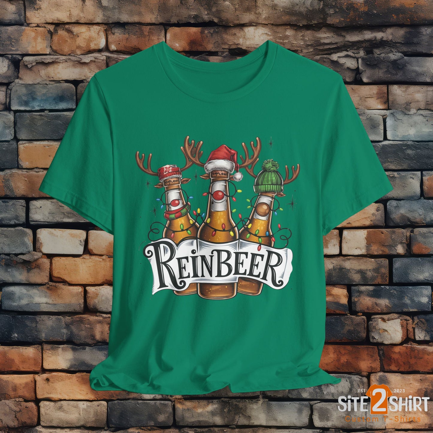 Christmas Reinbeer Tee, Christmas Reindeer Beer Bottle Christmas Shirt, Fun Party Shirt