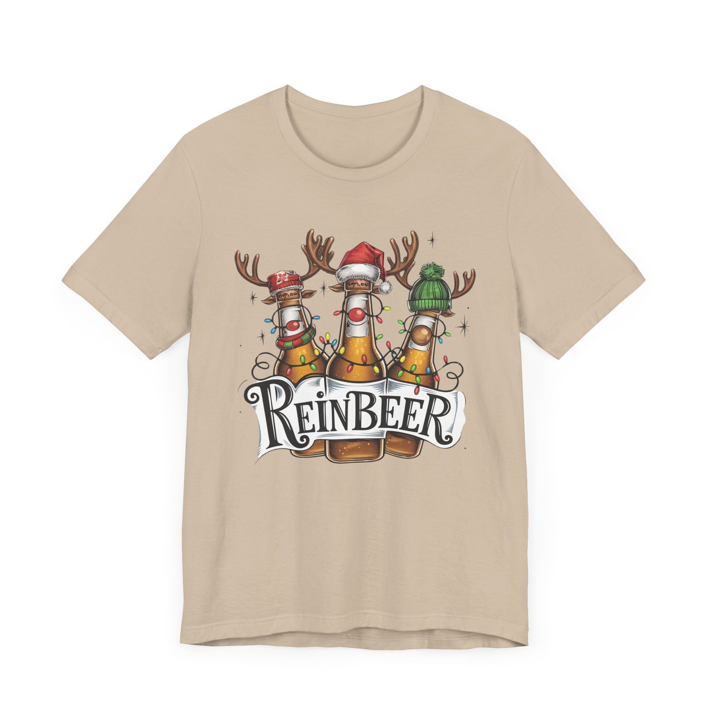 Christmas Reinbeer Tee, Christmas Reindeer Beer Bottle Christmas Shirt, Fun Party Shirt