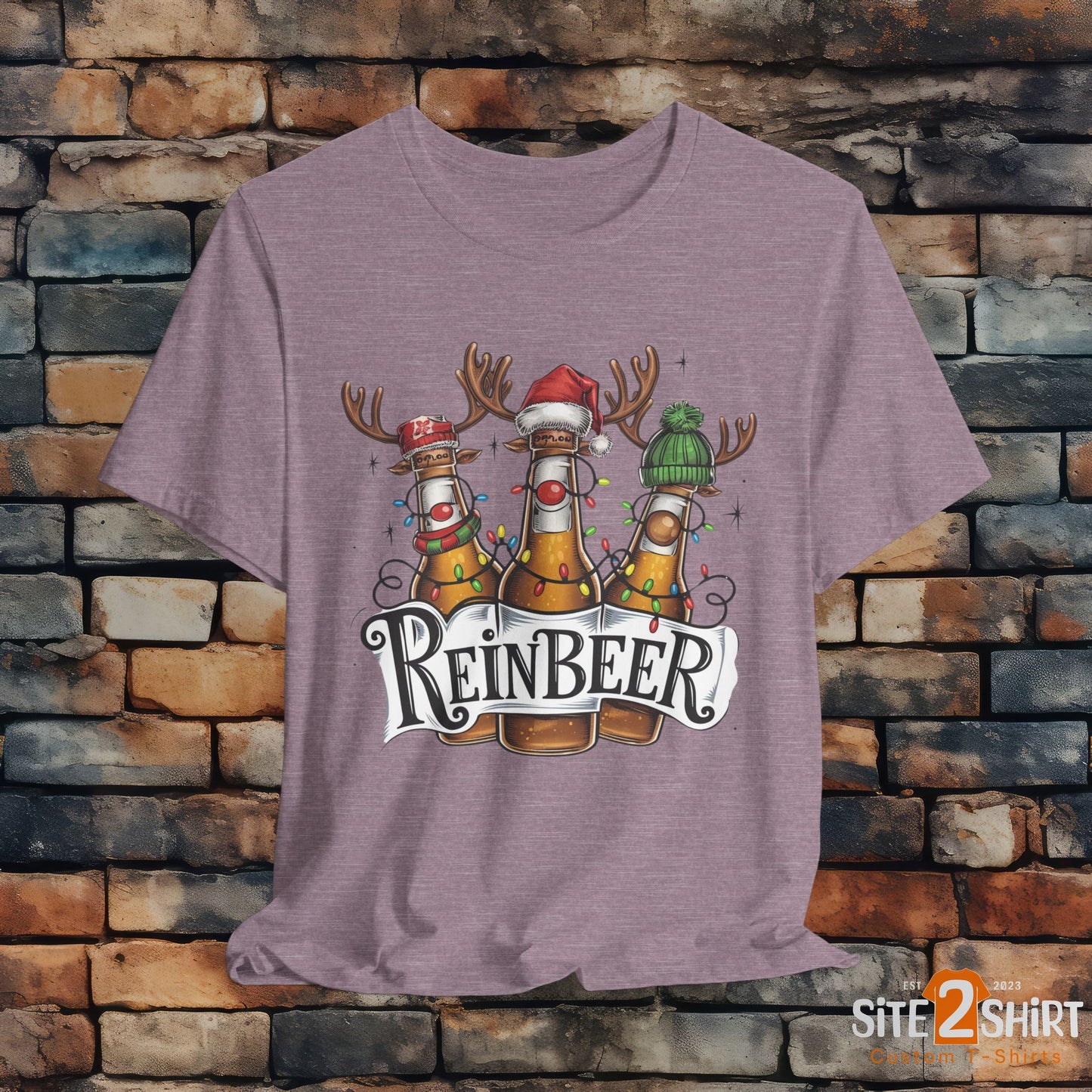 Christmas Reinbeer Tee, Christmas Reindeer Beer Bottle Christmas Shirt, Fun Party Shirt