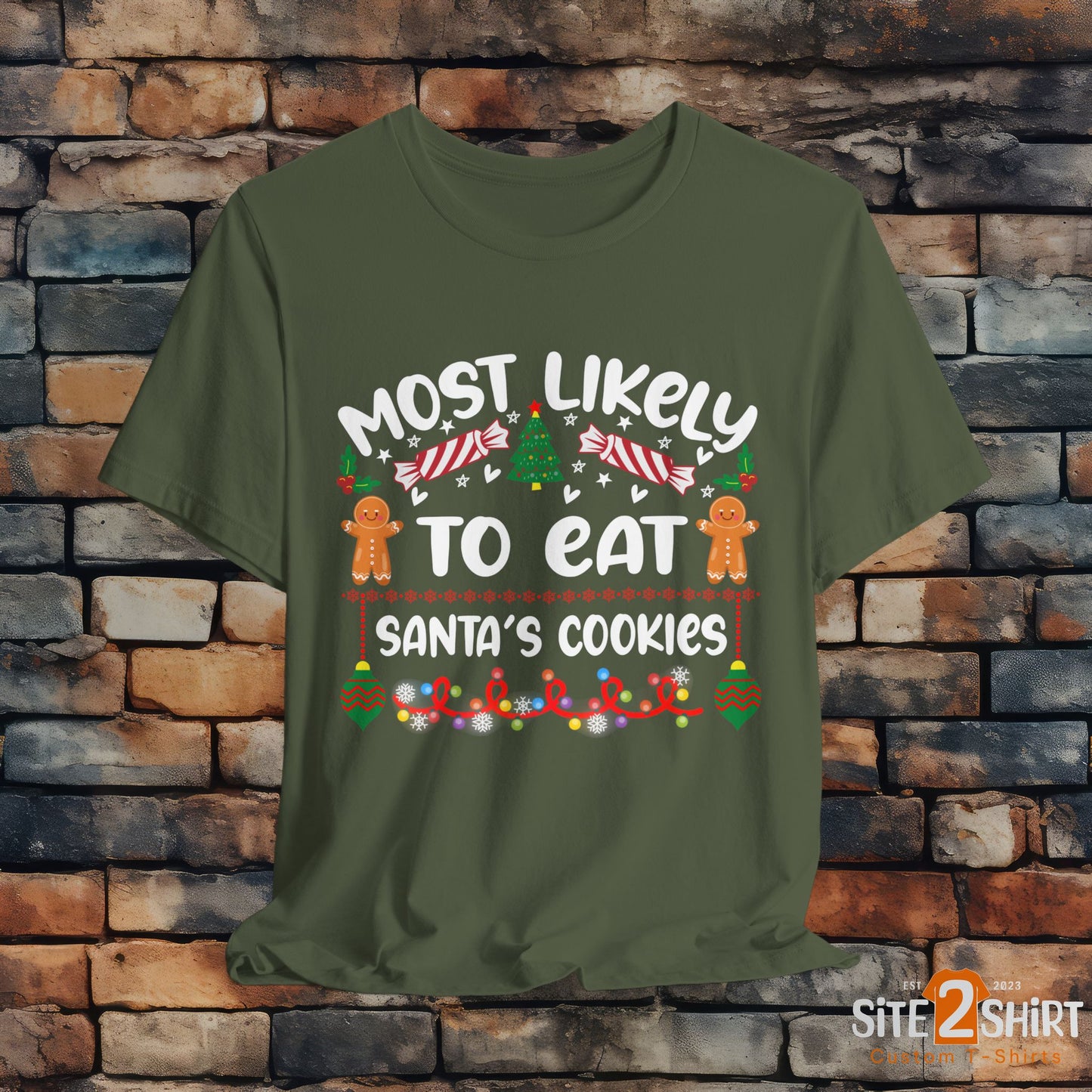 Most Likely to Eat Santas Cookies T Shirt, Fun Holiday Party T Shirt