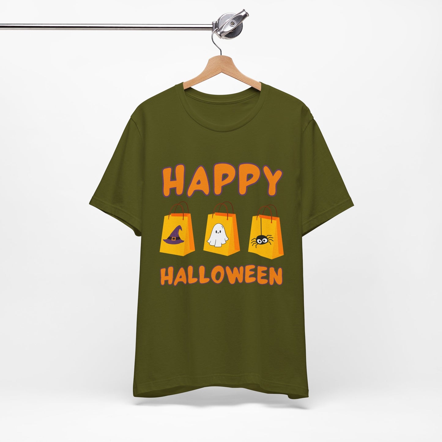 Cute Halloween Decorated Tote Bags T Shirt, Halloween Ghost, Spider, Witches Hat Design, Spooky Season Shirt