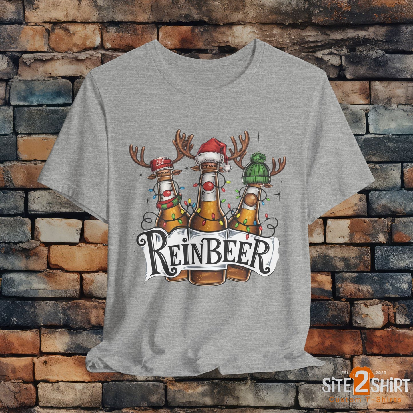 Christmas Reinbeer Tee, Christmas Reindeer Beer Bottle Christmas Shirt, Fun Party Shirt