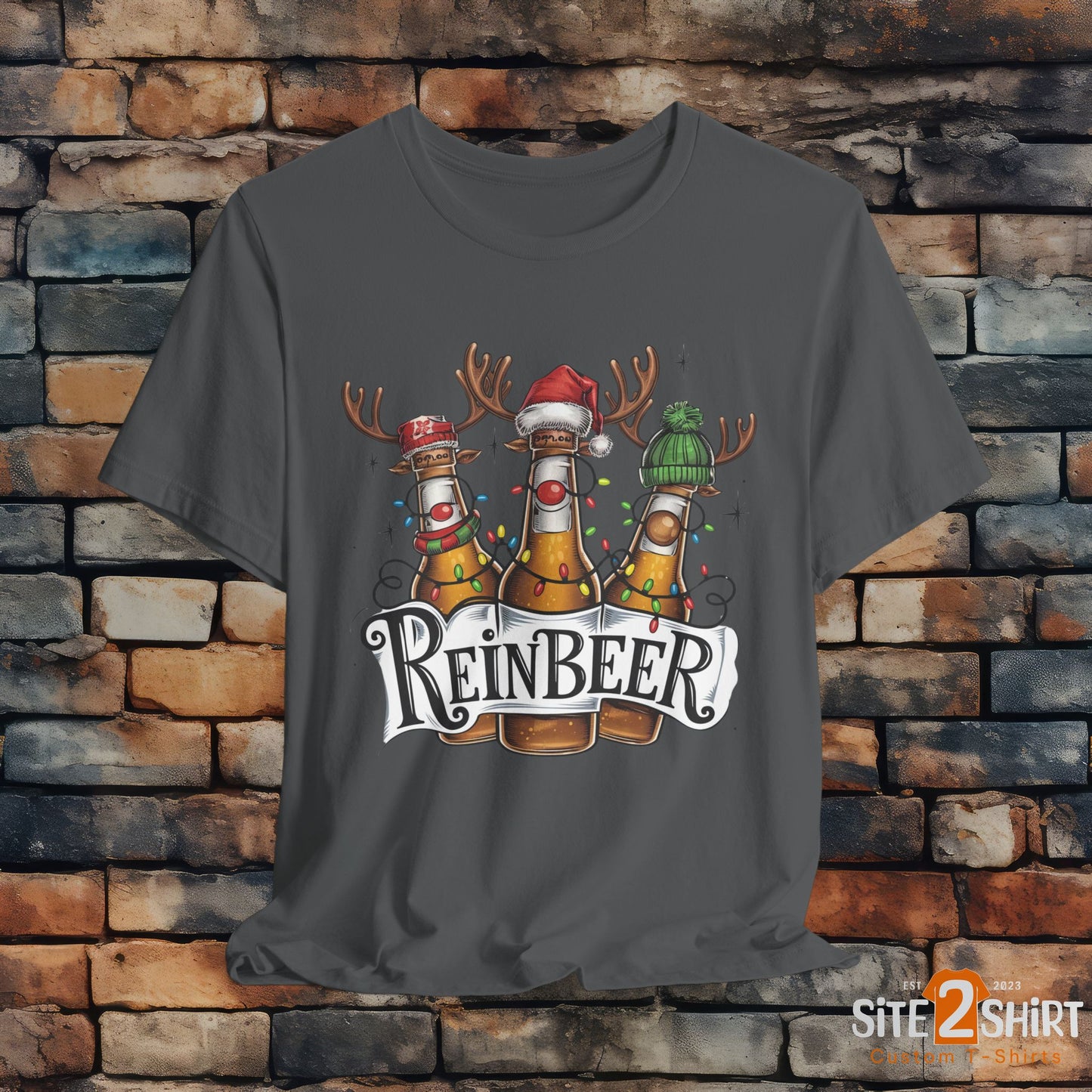 Christmas Reinbeer Tee, Christmas Reindeer Beer Bottle Christmas Shirt, Fun Party Shirt