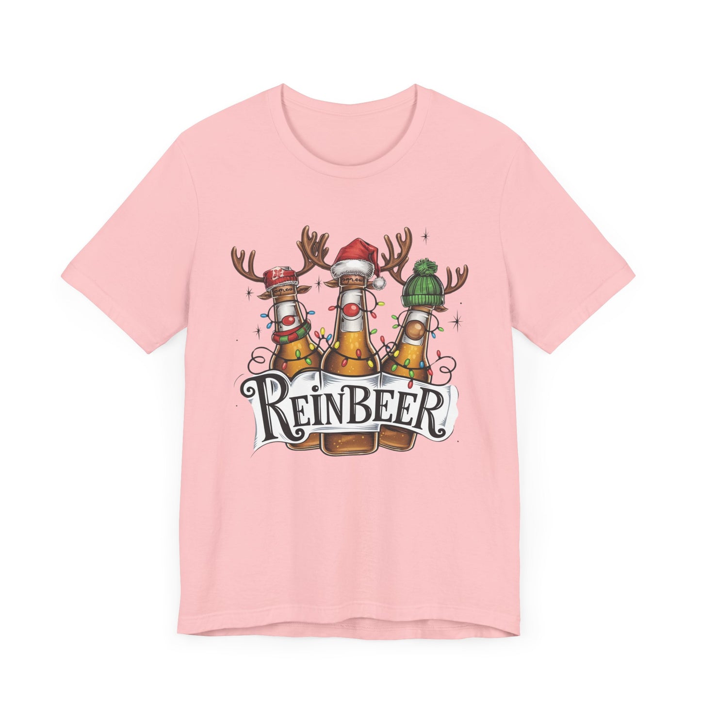 Christmas Reinbeer Tee, Christmas Reindeer Beer Bottle Christmas Shirt, Fun Party Shirt