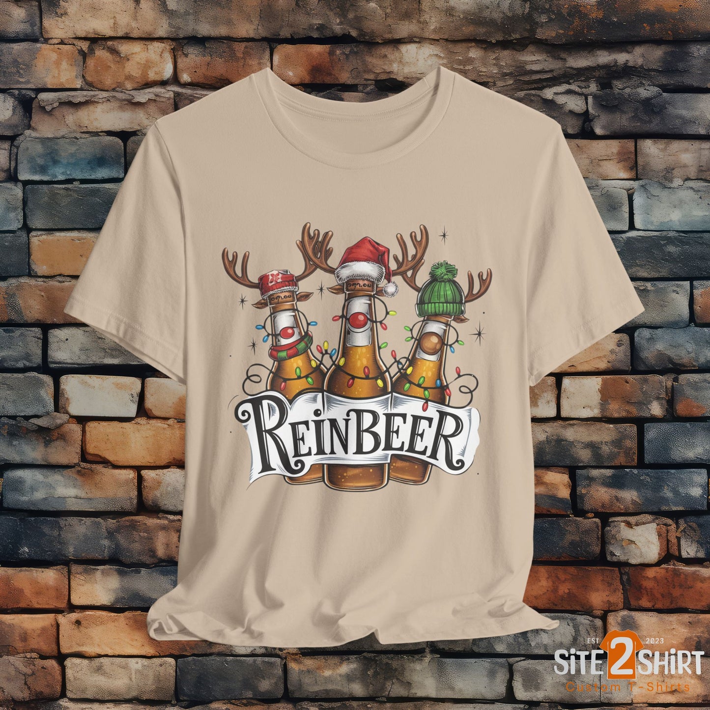 Christmas Reinbeer Tee, Christmas Reindeer Beer Bottle Christmas Shirt, Fun Party Shirt