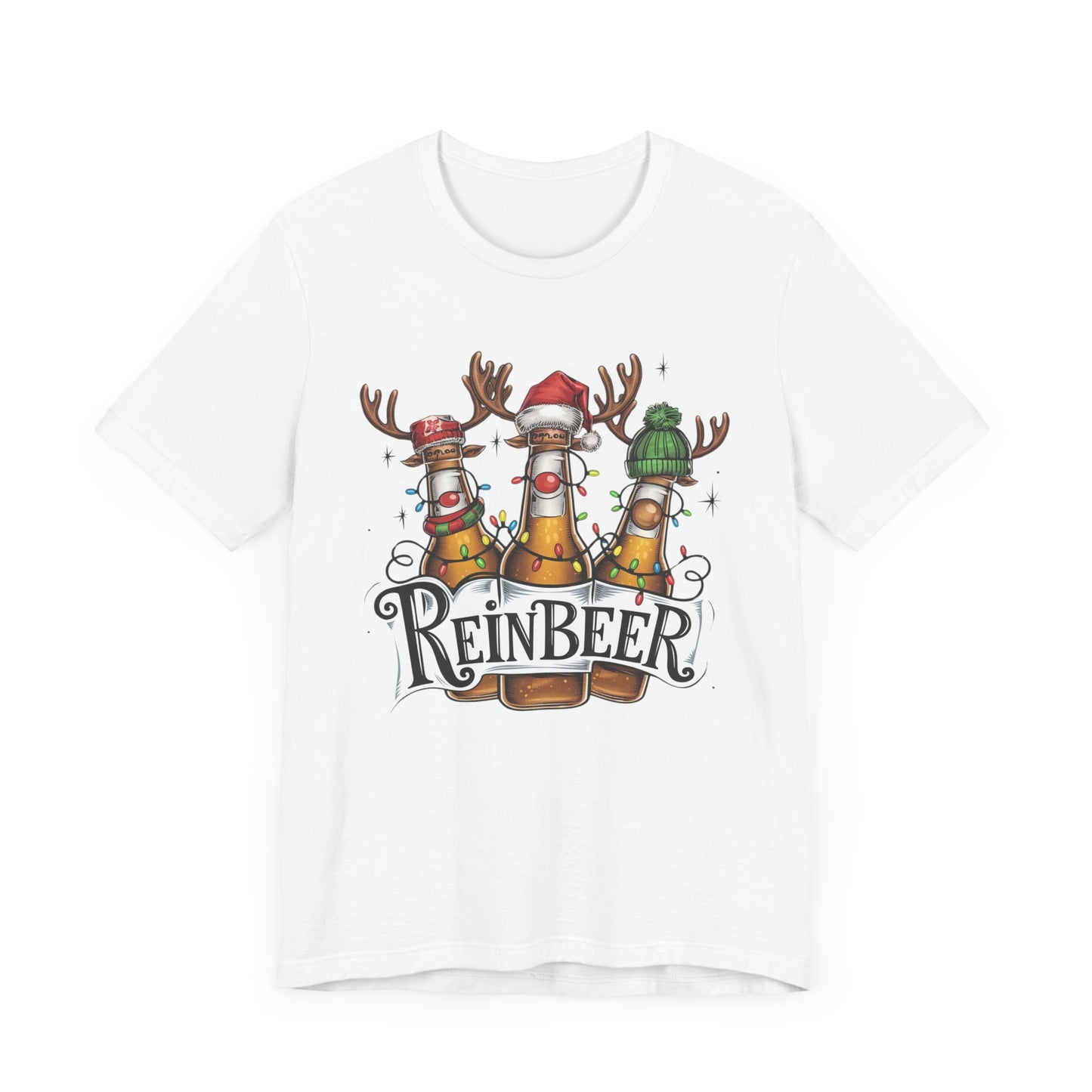 Christmas Reinbeer Tee, Christmas Reindeer Beer Bottle Christmas Shirt, Fun Party Shirt