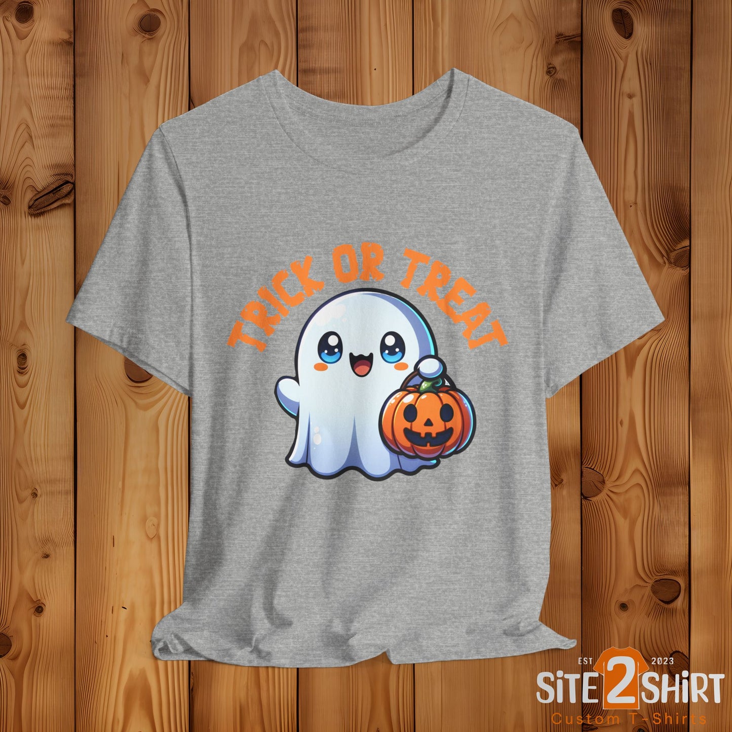 Ghost Spooky T-Shirt, Cute Trick or Treat Ghost and Pumpkin Halloween T Shirt, Spooky Season Shirt