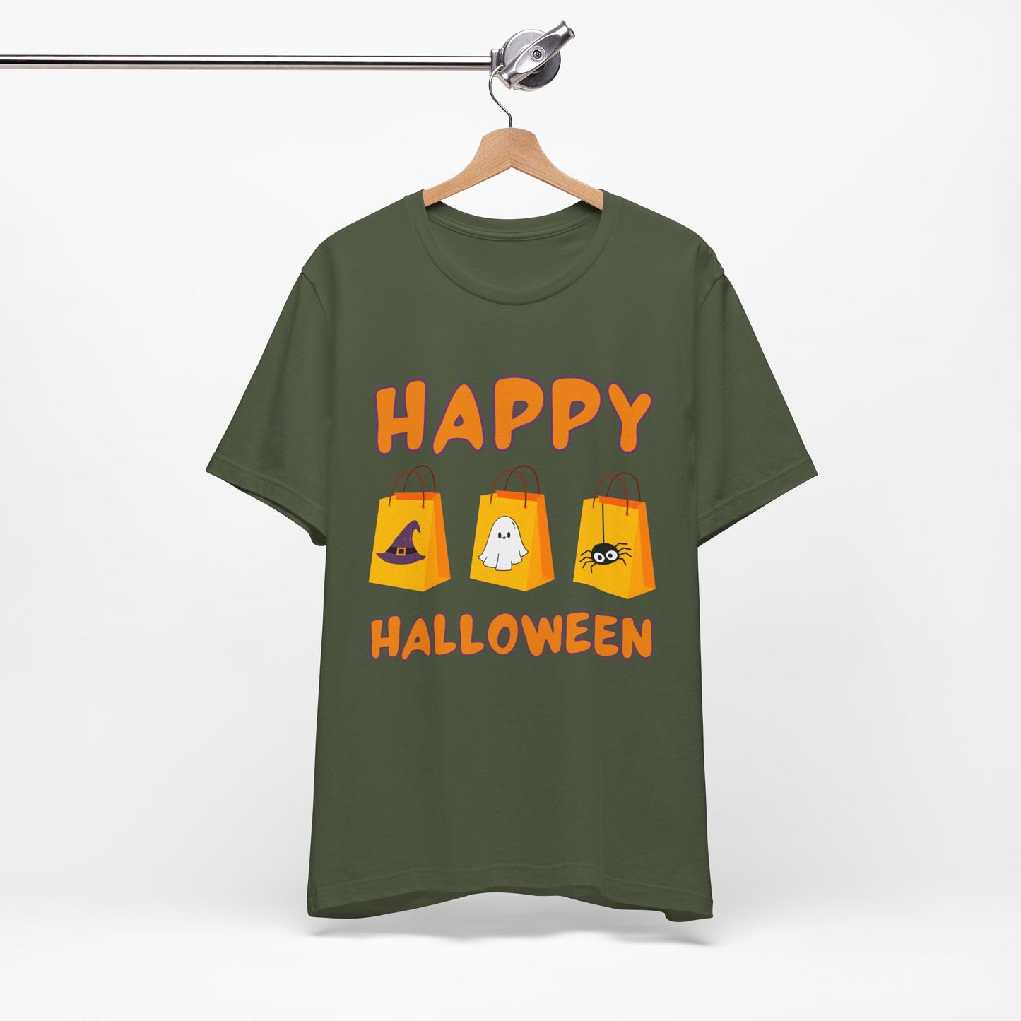 Cute Halloween Decorated Tote Bags T Shirt, Halloween Ghost, Spider, Witches Hat Design, Spooky Season Shirt