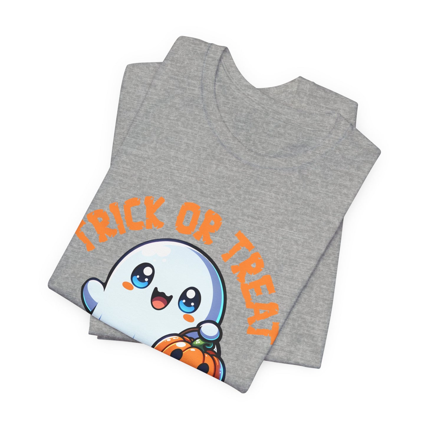 Ghost Spooky T-Shirt, Cute Trick or Treat Ghost and Pumpkin Halloween T Shirt, Spooky Season Shirt