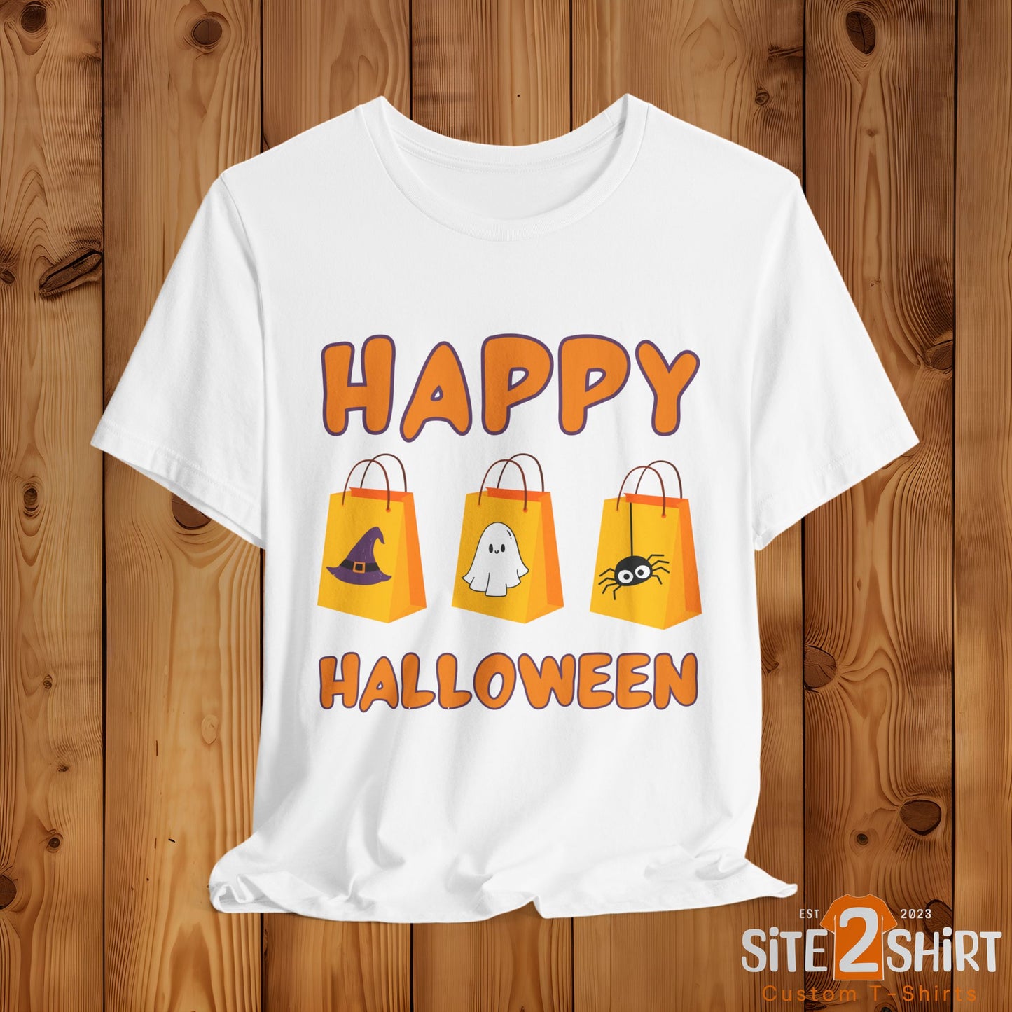 Cute Halloween Decorated Tote Bags T Shirt, Halloween Ghost, Spider, Witches Hat Design, Spooky Season Shirt