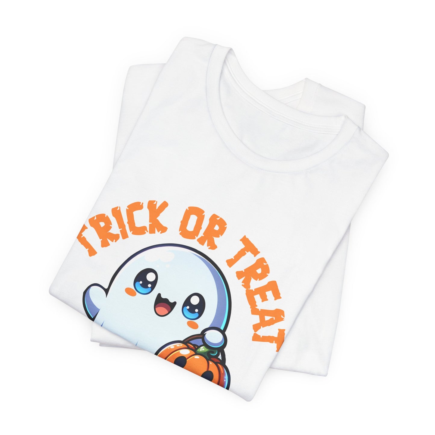 Ghost Spooky T-Shirt, Cute Trick or Treat Ghost and Pumpkin Halloween T Shirt, Spooky Season Shirt