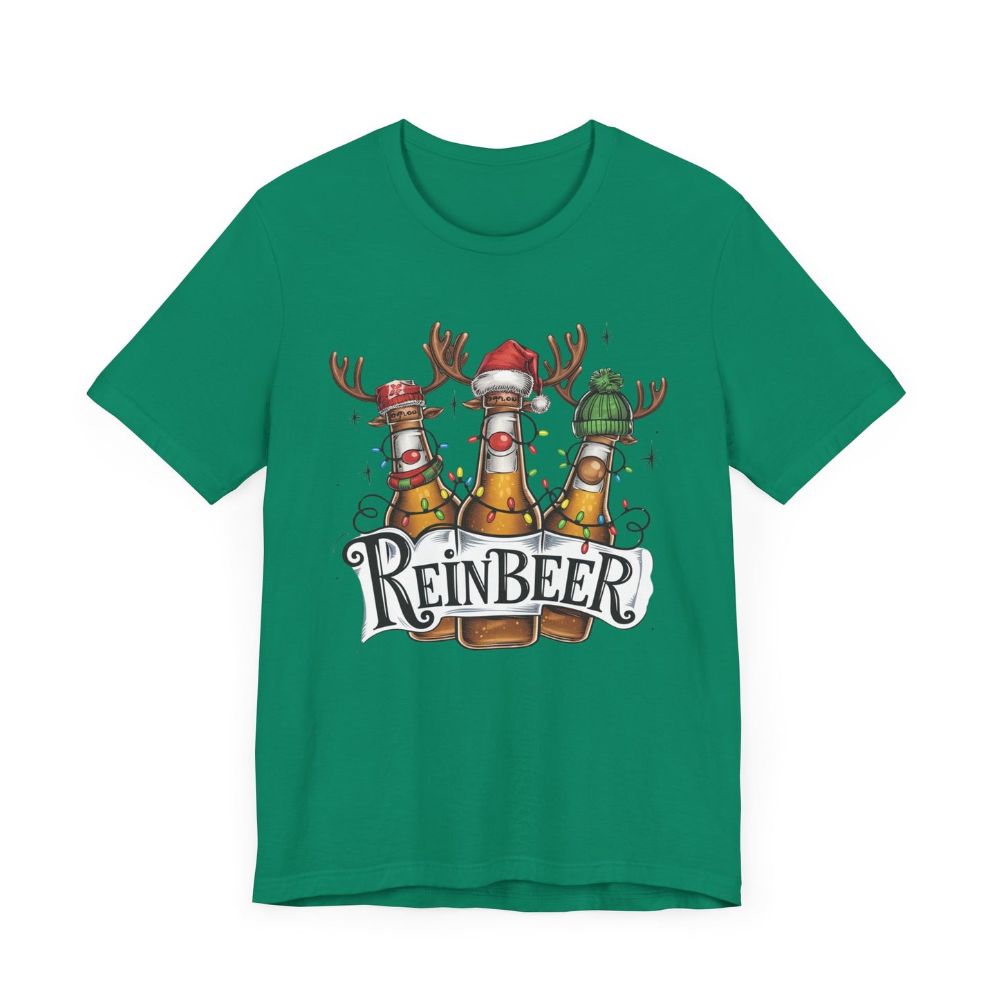 Christmas Reinbeer Tee, Christmas Reindeer Beer Bottle Christmas Shirt, Fun Party Shirt