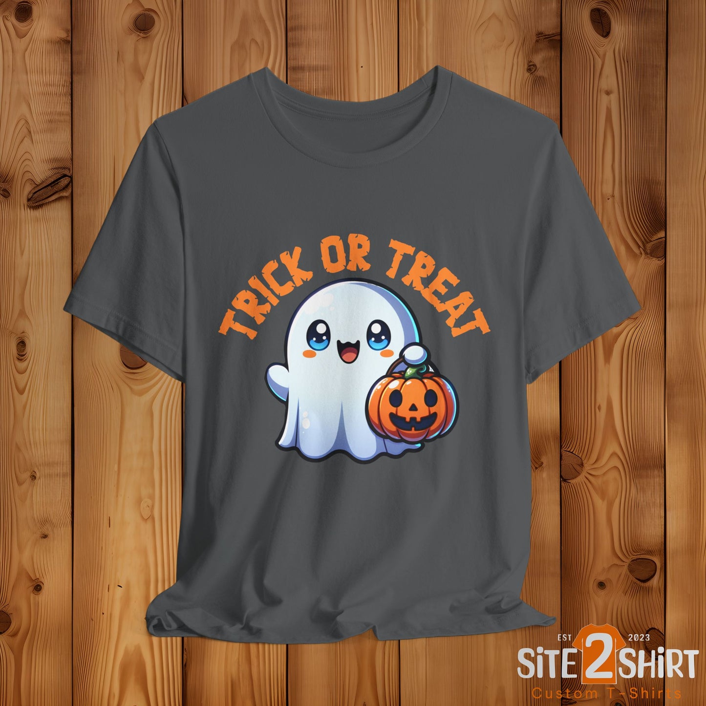 Ghost Spooky T-Shirt, Cute Trick or Treat Ghost and Pumpkin Halloween T Shirt, Spooky Season Shirt