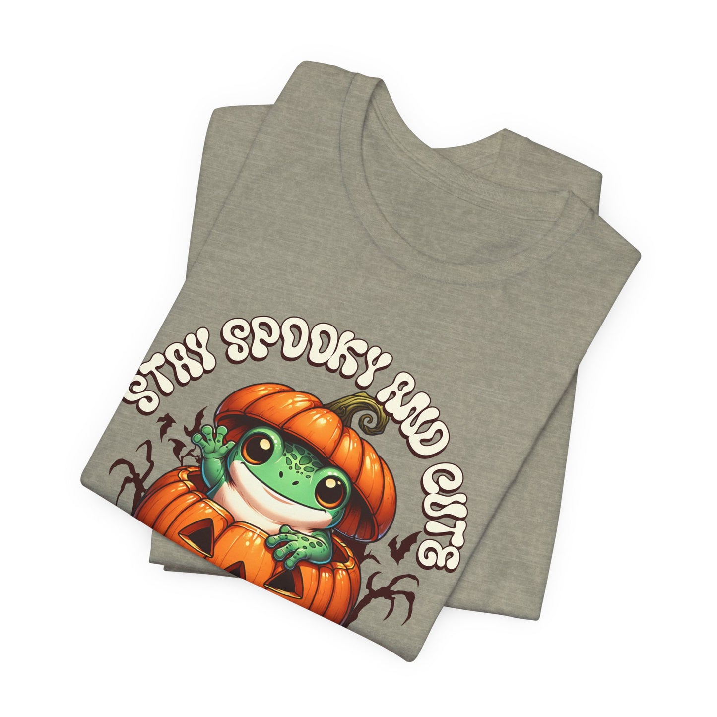 Spooky Cute Pumpkin and Frog Happy Halloween T Shirt, Fun Shirt for Halloween Parties or Trick or treating with the kiddos