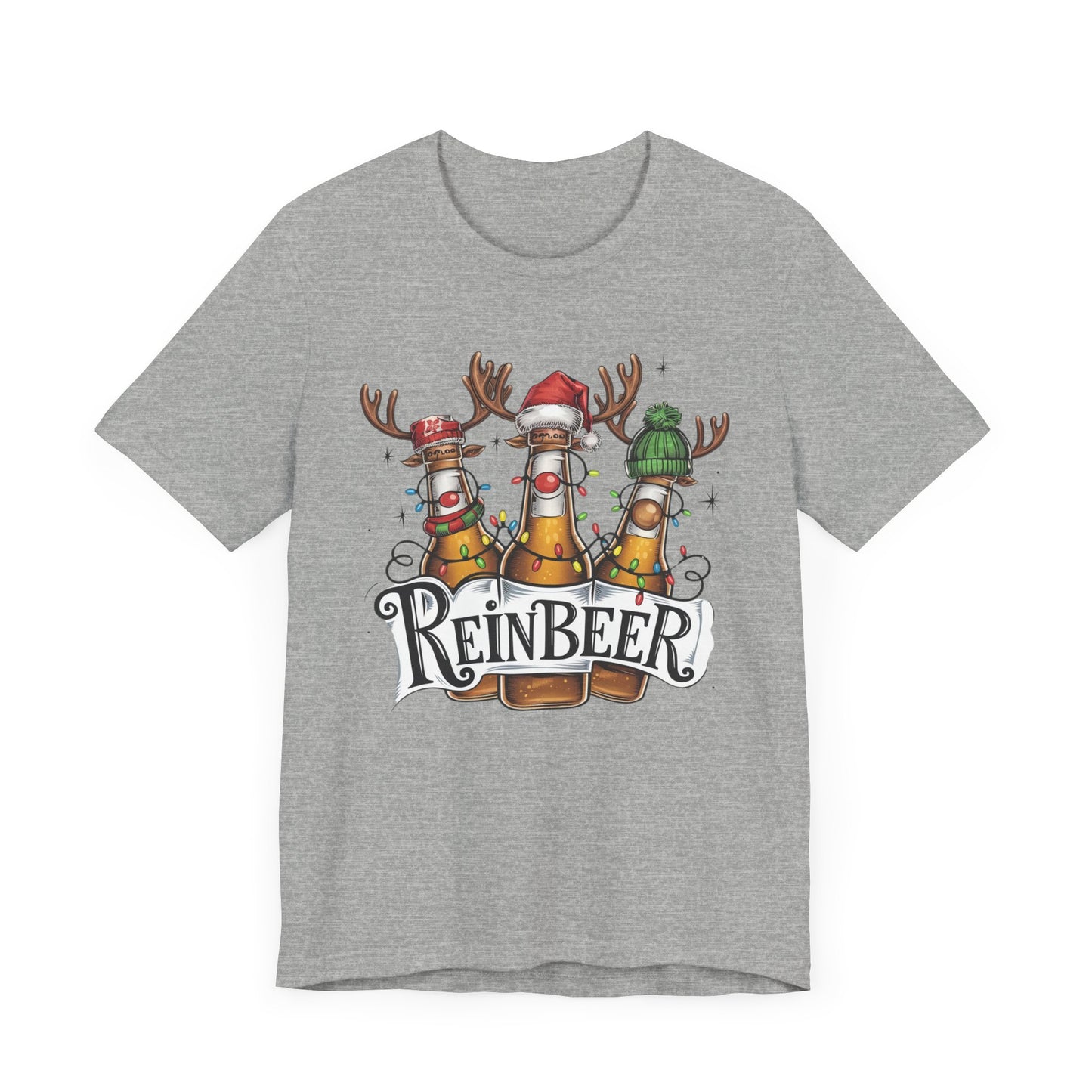 Christmas Reinbeer Tee, Christmas Reindeer Beer Bottle Christmas Shirt, Fun Party Shirt