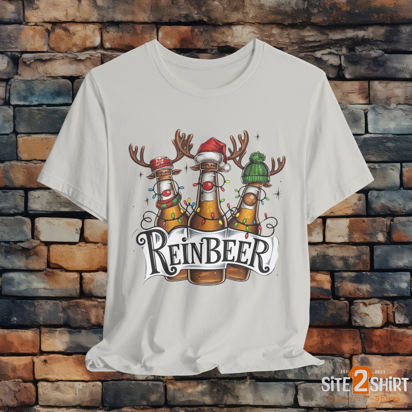 Christmas Reinbeer Tee, Christmas Reindeer Beer Bottle Christmas Shirt, Fun Party Shirt