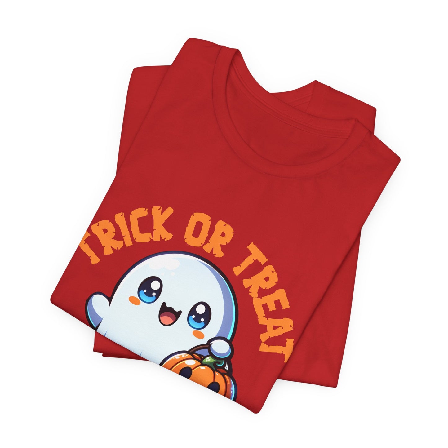 Ghost Spooky T-Shirt, Cute Trick or Treat Ghost and Pumpkin Halloween T Shirt, Spooky Season Shirt